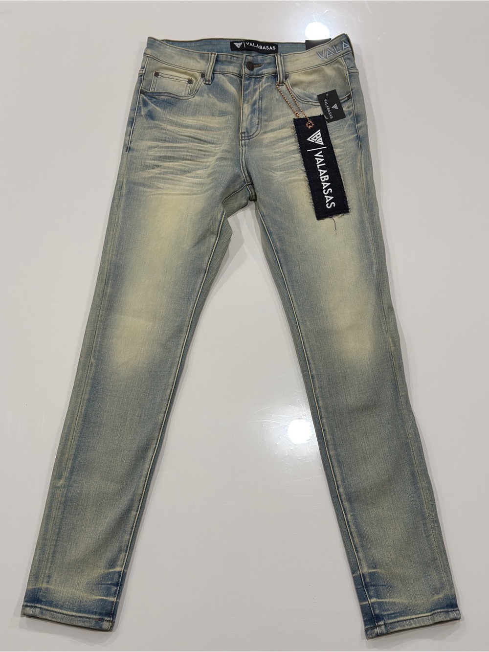 🔥 VALABASAS 🆕 Mr. Slim Light Wash Stretch Jeans Men’s Size 32 Streetwear NWT